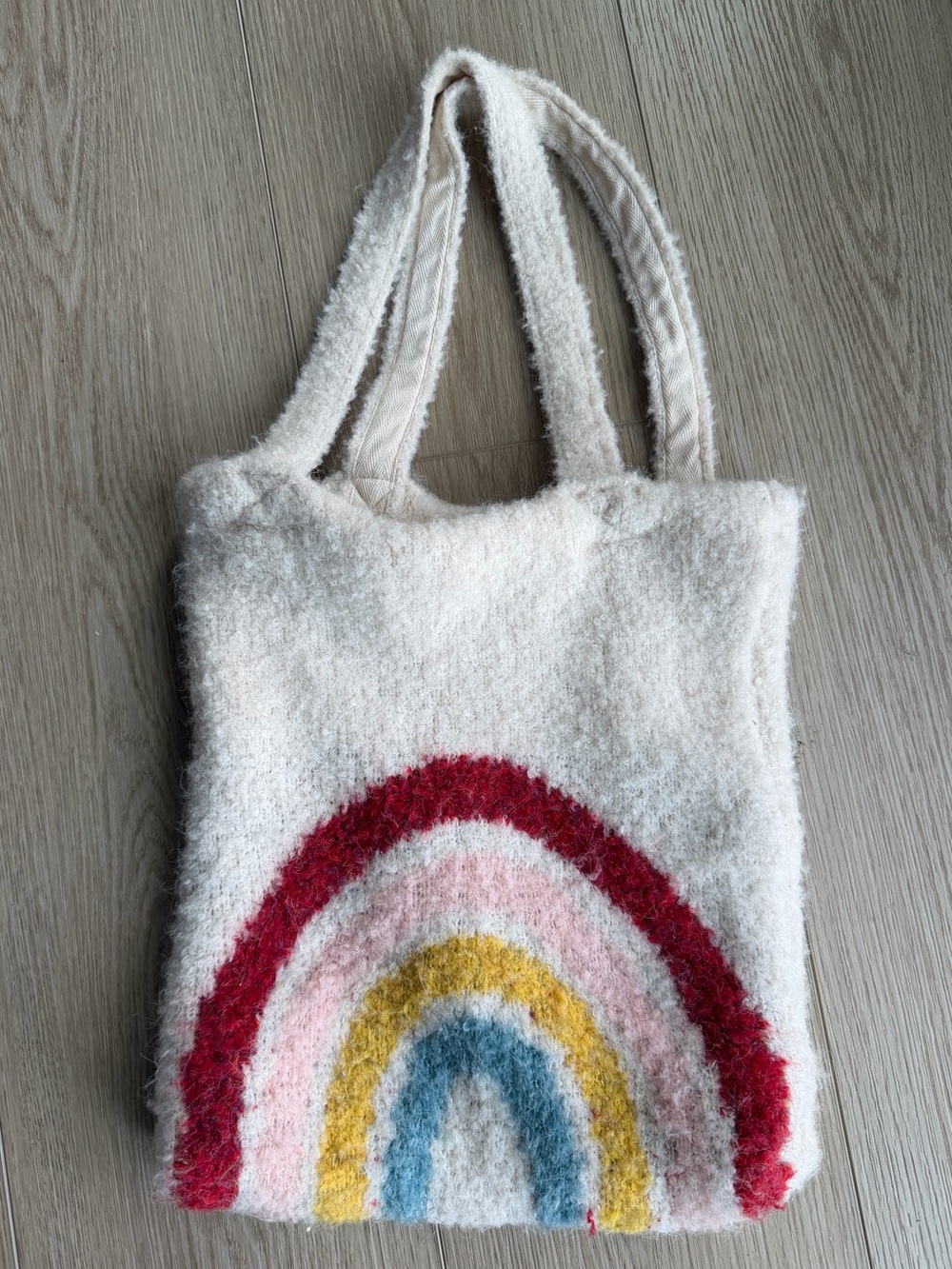 Free People Cream Rainbow Tote Bag